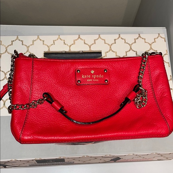 Kate Spade Red Leather Shoulder Bag - Picture 1 of 1